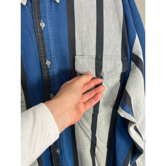 Roper Rodeo Blue Western Shirt Men's 2X Cowboy Long Sleeve Button Down - Picture 14 of 14